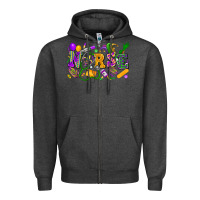 Charcoal Heather nurse mardi gras Zipper Hoodie - FaDigitalArtStudio