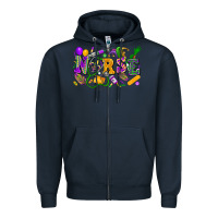 Navy nurse mardi gras Zipper Hoodie - FaDigitalArtStudio