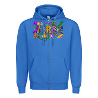 True Royal nurse mardi gras Zipper Hoodie - FaDigitalArtStudio