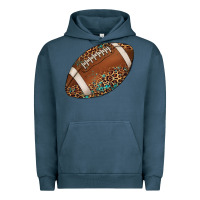 Pigment Midnight Navy western football leopard turquoise pattern Urban Hoodie - Artiststas
