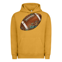 Pigment Peanut Butter western football leopard turquoise pattern Urban Hoodie - Artiststas