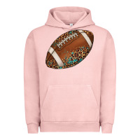 Pigment Salmon western football leopard turquoise pattern Urban Hoodie - Artiststas