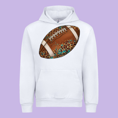 Western Football Leopard Turquoise Pattern Urban Hoodie Designed By Artiststas