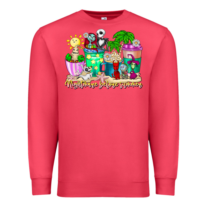 Nightmare Before Summer Coffee Cups Premium Sweatshirt by CowhideDigitalArt | Teevron