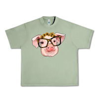Oil Green sunflowers with pig Urban Heavy Tee - RanaPortraitStore