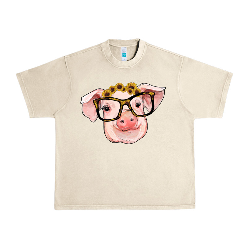 Sunflowers With Pig Urban Heavy Tee by RanaPortraitStore | Teevron