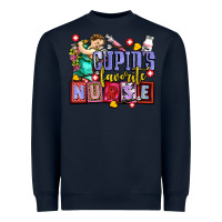 Navy cupids favorite nurse olivia Heavyweight Sweatshirt - OliviaCreatesArt