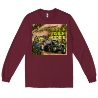 Burgundy huntin fishin muddin Long Sleeve Tee - TumblerDesignByShophia