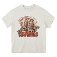 Cream long live cowgirls cards Heavy Core Tee - NancyCooperArtShop