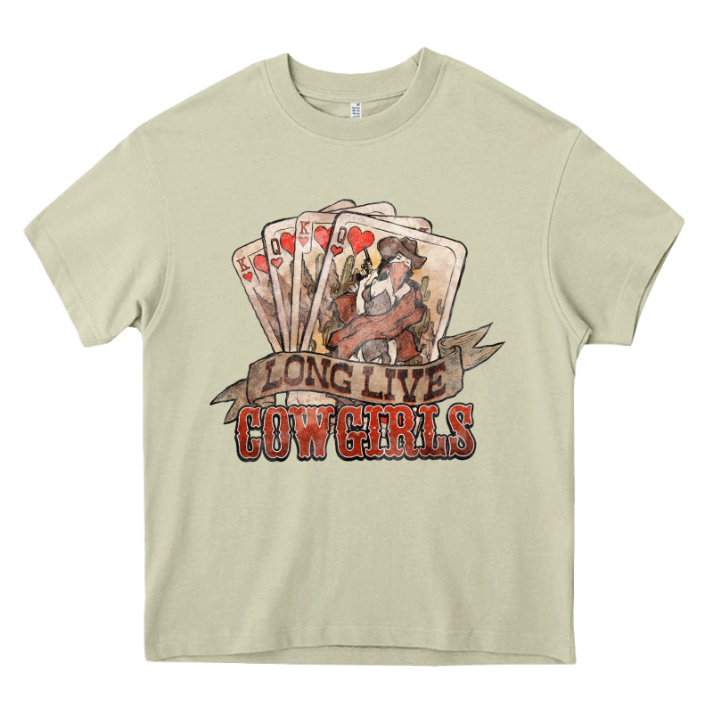 Long Live Cowgirls Cards Heavy Core Tee by NancyCooperArtShop | Teevron