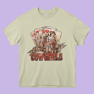 Long Live Cowgirls Cards Heavy Core Tee Designed By Nancycooperartshop