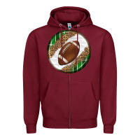 Burgundy American Football Round Carrings 2 Zipper Hoodie - BundleAndBundleShop