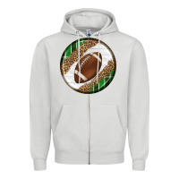Dove Grey American Football Round Carrings 2 Zipper Hoodie - BundleAndBundleShop