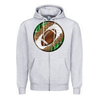 Heather Grey American Football Round Carrings 2 Zipper Hoodie - BundleAndBundleShop