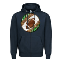 Navy American Football Round Carrings 2 Zipper Hoodie - BundleAndBundleShop