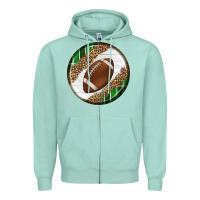 Seafoam American Football Round Carrings 2 Zipper Hoodie - BundleAndBundleShop