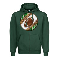 Sports Green American Football Round Carrings 2 Zipper Hoodie - BundleAndBundleShop