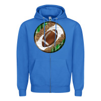 American Football Round Carrings 2 Zipper Hoodie | Teevron