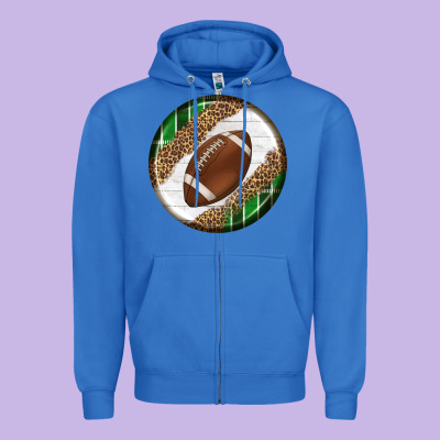 American Football Round Carrings 2 Zipper Hoodie Designed By Bundleandbundleshop