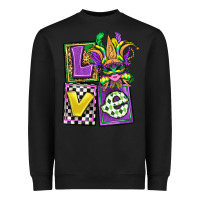 Black love mardi gras Heavyweight Sweatshirt - OliviaCreatesArt