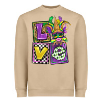 Mushroom love mardi gras Heavyweight Sweatshirt - OliviaCreatesArt