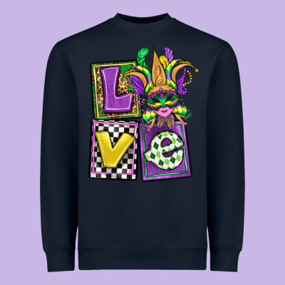 Love Mardi Gras Heavyweight Sweatshirt Designed By Oliviacreatesart