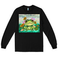 Black frog with sunflower Long Sleeve Tee - TumblerDesignByShophia