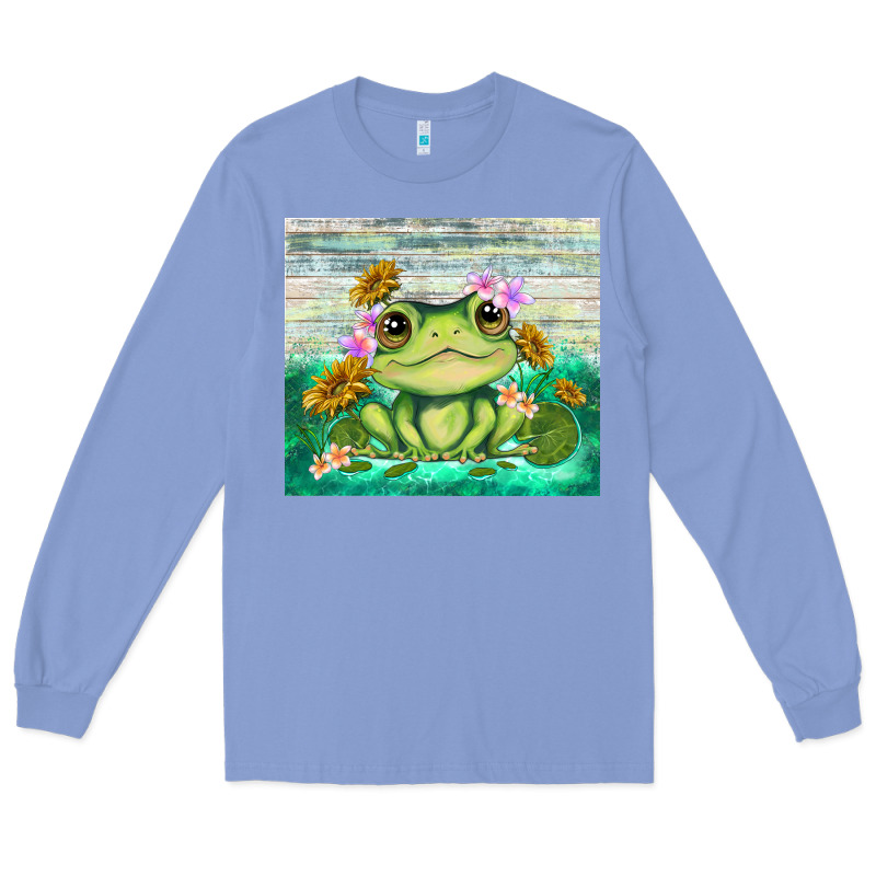Frog With Sunflower Long Sleeve Tee by TumblerDesignByShophia | Teevron