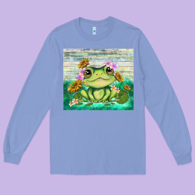 Frog With Sunflower Long Sleeve Tee Designed By Tumblerdesignbyshophia