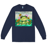 Navy frog with sunflower Long Sleeve Tee - TumblerDesignByShophia