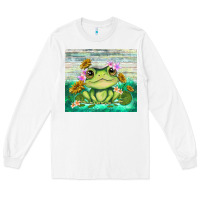White frog with sunflower Long Sleeve Tee - TumblerDesignByShophia