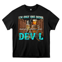 Black im only one drink Heavy Core Tee - NancyCooperArtShop