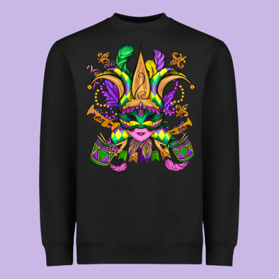 Mardi Gras Mask Heavyweight Sweatshirt Designed By Oliviacreatesart