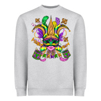 Heather Grey mardi gras mask Heavyweight Sweatshirt - OliviaCreatesArt