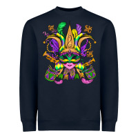 Navy mardi gras mask Heavyweight Sweatshirt - OliviaCreatesArt