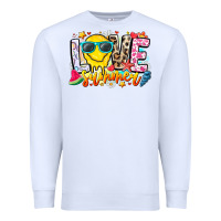 White Love Summer Premium Sweatshirt - CowhideDigitalArt