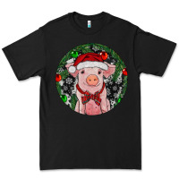 Black Sitting Pig Christmas Premium Tee - RanaPortraitStore