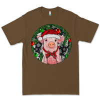 Cacao Sitting Pig Christmas Premium Tee - RanaPortraitStore
