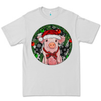 Dove Grey Sitting Pig Christmas Premium Tee - RanaPortraitStore