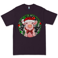 Plum Sitting Pig Christmas Premium Tee - RanaPortraitStore