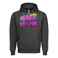 Charcoal Heather Be Proud Of Who You Are Zipper Hoodie - BundleAndBundleShop