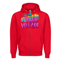 Red Be Proud Of Who You Are Zipper Hoodie - BundleAndBundleShop