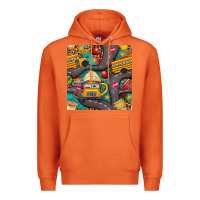 Carrot school bus coffee and star with leopard seamless pattern bbs Premium Hoodie - BundleAndBundleShop