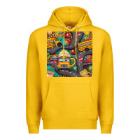 Lemon school bus coffee and star with leopard seamless pattern bbs Premium Hoodie - BundleAndBundleShop