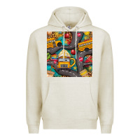 Oatmeal Heather school bus coffee and star with leopard seamless pattern bbs Premium Hoodie - BundleAndBundleShop