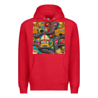Red school bus coffee and star with leopard seamless pattern bbs Premium Hoodie - BundleAndBundleShop