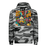 Slate Camo school bus coffee and star with leopard seamless pattern bbs Premium Hoodie - BundleAndBundleShop