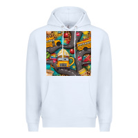 White school bus coffee and star with leopard seamless pattern bbs Premium Hoodie - BundleAndBundleShop