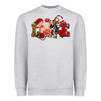 Heather Grey love with pig olivia Heavyweight Sweatshirt - OliviaCreatesArt