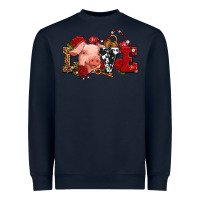 Navy love with pig olivia Heavyweight Sweatshirt - OliviaCreatesArt